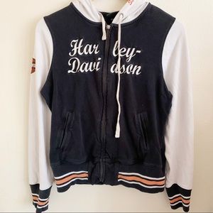 Harley Davidson Embroiderd Jacket Zip Up Hoodie